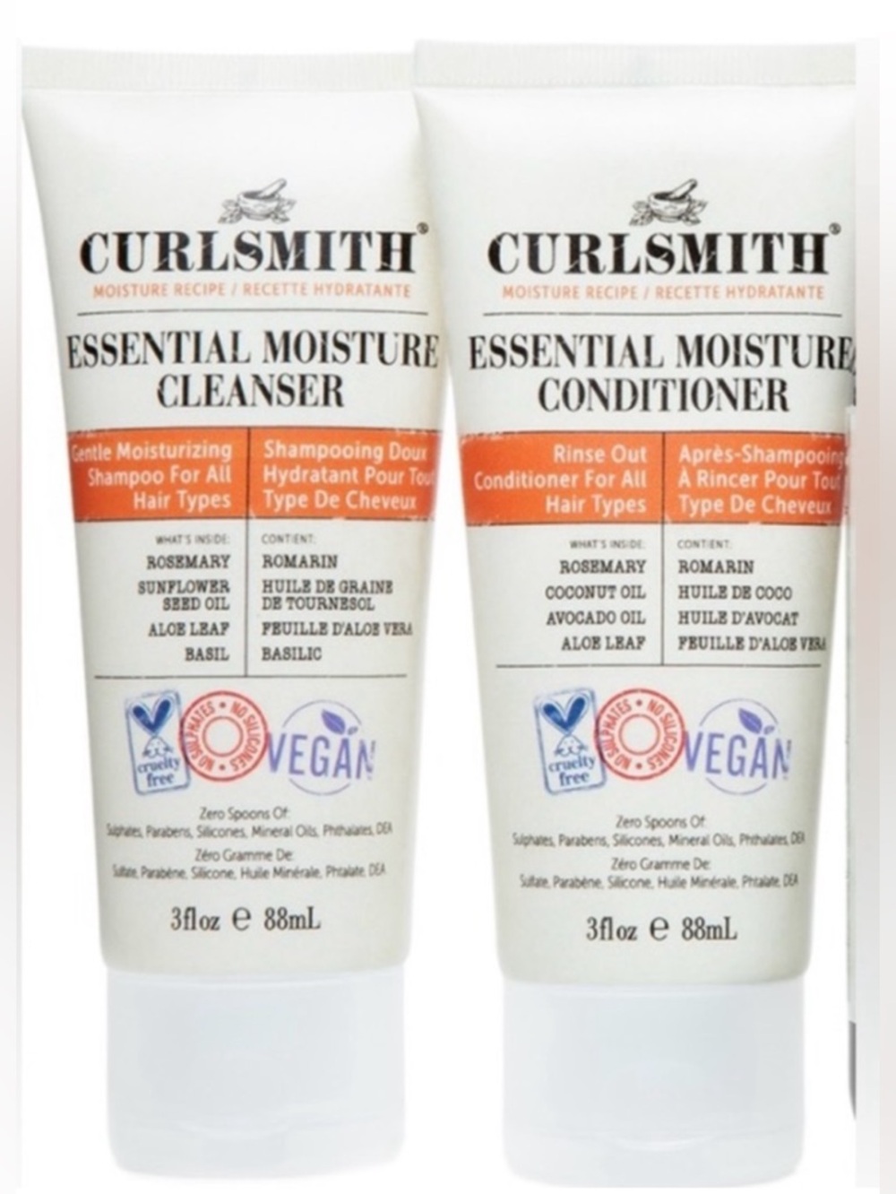 Curlsmith Essential Moisture Shampoo & Conditioner Mini Duo 3oz X 2 BRAND NEW